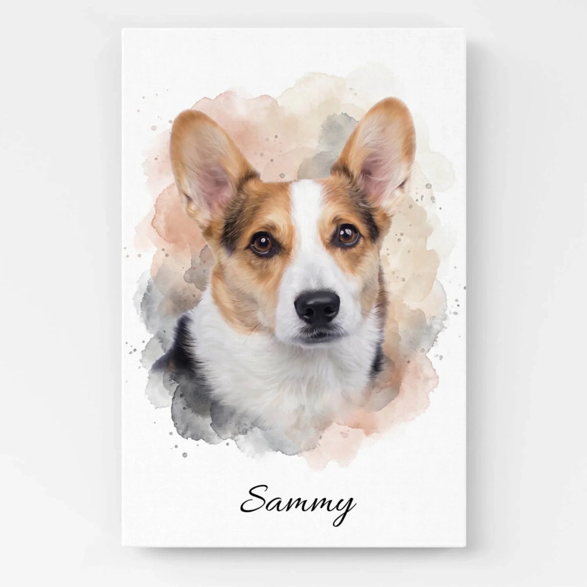 Hundeportrait im Aquarell-Stil - Leinwand