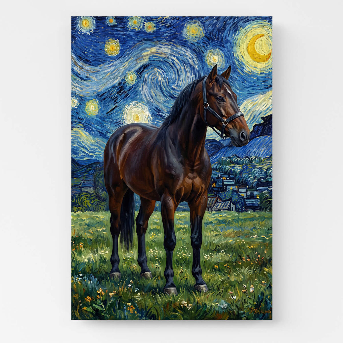 Portrét koně ve stylu Van Gogha z tvé fotky - plátno