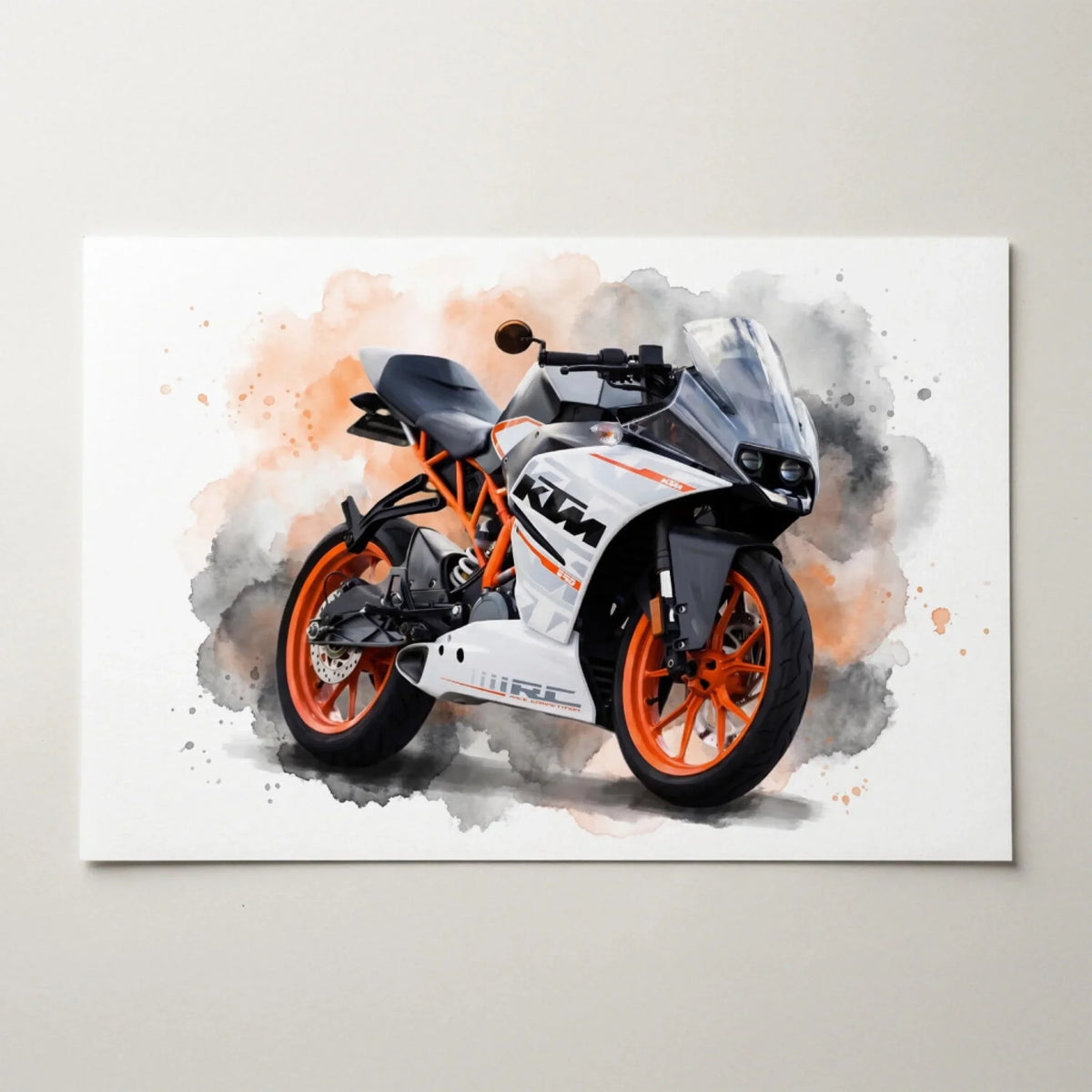 Portrét motorky v akvarelovém stylu (na šířku) z tvé fotky - plakát